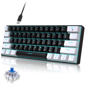 UHM 60% Wired Mechanical Gaming Keyboard, RGB Backlit Mini Keyboard with Blue Switch/Multimedia Keys