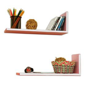 Trista - [Beauty Abbyabbie] L-Shaped Leather Shelf / Bookshelf / Floating Shelf (Set of 2)