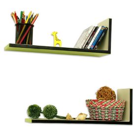Trista - [Elegent Music] L-Shaped Leather Shelf / Bookshelf / Floating Shelf (Set of 2)