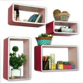 Trista - [Lucky Combination] Rectangle Leather Wall Shelf / Bookshelf / Floating Shelf (Set of 4)