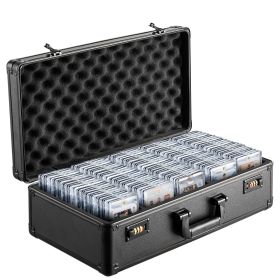 VEVOR Graded Card Storage Box, 5 Slots, Graded Sports Cards Holder Carrying Case with Coded Lock Foam Dividers