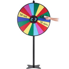 VEVOR 36 inch Spinning Prize Wheel, 18 Slots Spinning Wheel, Roulette Wheel with a Dry Erase and 2 Markers