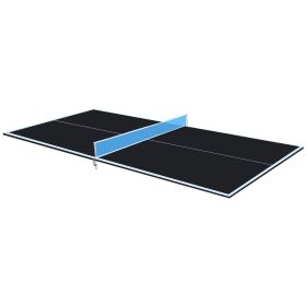 8ft Black Mid-Size Table Tennis Table Foldable & Portable Ping Pong Table for Indoor Games