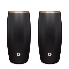 Stainless Steel Beer Glass Set, Set of 2 - Black