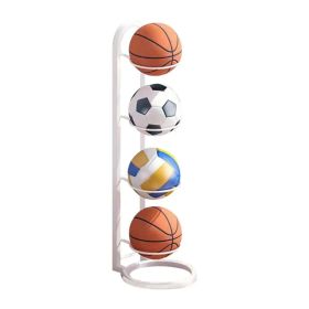 Indoor & Outdoor Basketball Storage Rack Volleyball Stand Holder (Color: White, Options: 4 Layers)