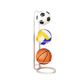 Indoor & Outdoor Basketball Storage Rack Volleyball Stand Holder (Color: White, Options: 3 Layers)