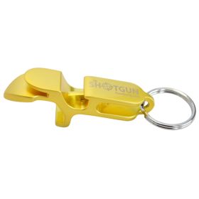 Metal Shotgun Key Chain - Can and Bottle Beer Bong (Color: Gold)