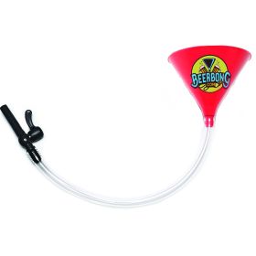 Beer Bong with Valve - 2 Ft. Tube Beer Funnel (Color: Red)