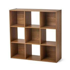 11" 9-Cube Storage Organizer (Color: Warm Walnut)